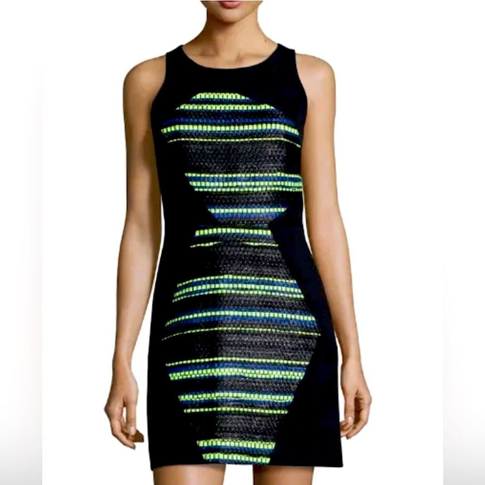 Milly Neon Tweed Knit Sheath Dress